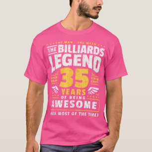 Camiseta 35 Aniversário Billiards Player 35 Anos Billia