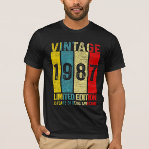 Camiseta 35 Aniversário Vintage 1987 35 anos