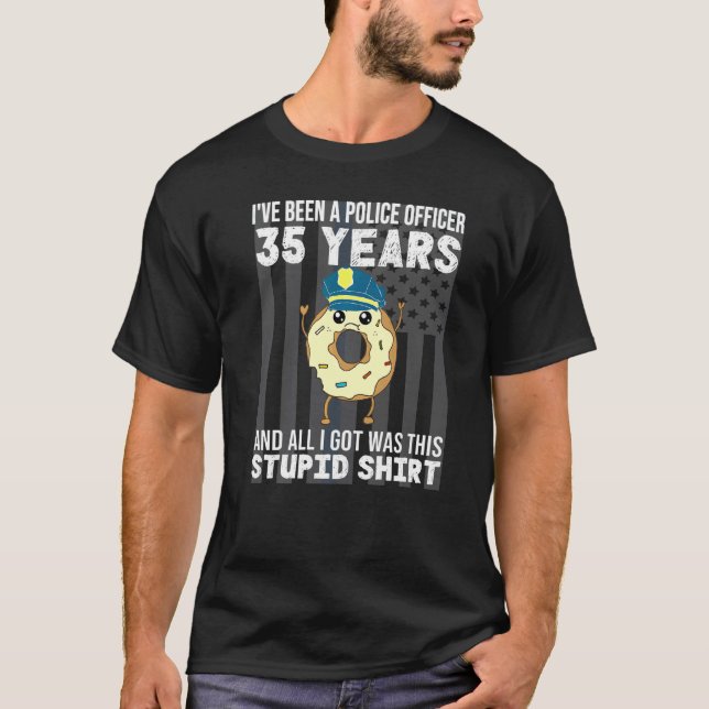 Camiseta 35 Anos De Agente Policial Aniversário 35 Anos De  (Frente)