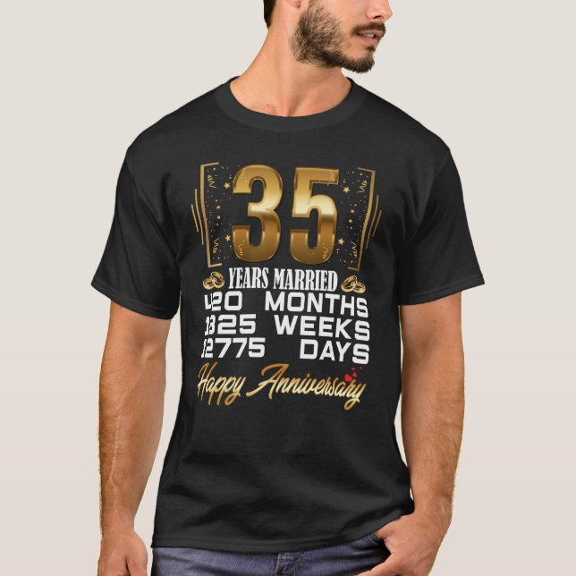 Camiseta 35 anos de casamento 35 anos (Frente)