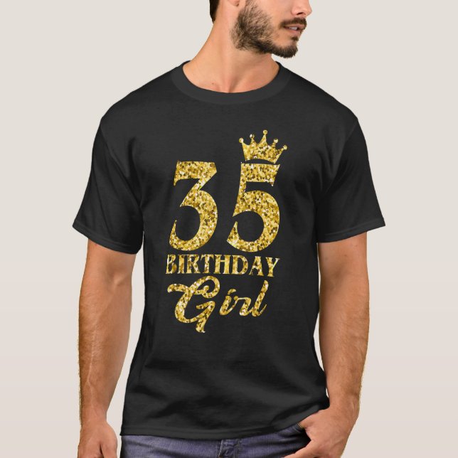 Camiseta 35 Anos De Idade 35 Anos Nascer De Rapariga De Ani (Frente)