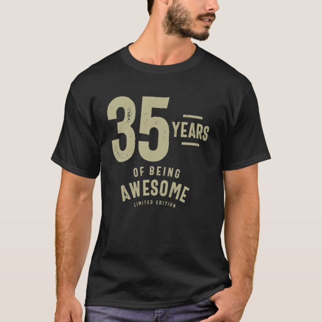 Camiseta 35 Anos De Incrível 35.º Aniversário (Frente)