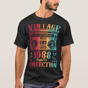 Camiseta 35 anos Vintage 1988 Mulheres Homens