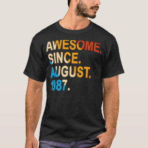 Camiseta 35 anos Vintage Incrível desde agosto de 1987 35t