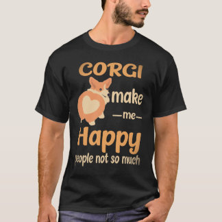 Camiseta 35 Corgi Me Faz Feliz Pessoas Não Tanto Corgi