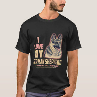 Camiseta 35 Eu amo meu pastor alemão São os humanos que me