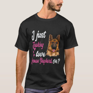 Camiseta 35 Eu simplesmente amo Pastor Alemão OK Pastor Ale
