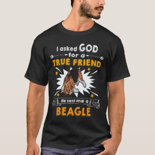 Camiseta 35 Perguntou a Deus - Amigo Verdadeiro - Um Beagle