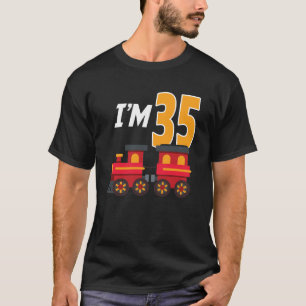 Camiseta 35° Trem-Festa de aniversário Brinquedo de 35 anos