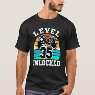 Camiseta 35 Year Old Vintage Level Unlocked 35th Birthday G