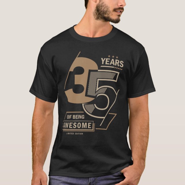Camiseta 35 Years Of Being Awesome 35th Birthday Gift (Frente)