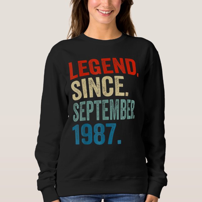 Camiseta 35 Years Old  Legend Since September 1987 35th Bir (Frente)