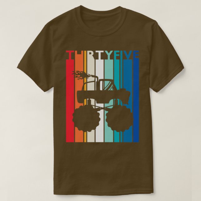 Camiseta 35th Birthday Gift Monster Truck Shirt 35 Year Old (Frente do Design)
