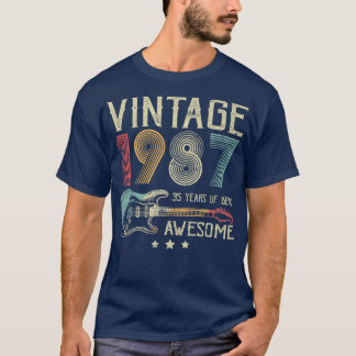 Camiseta 35th Birthday Womens Mens Vintage Awesome 1987 Gui
