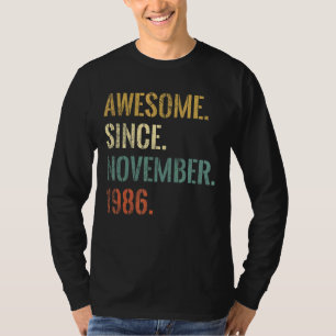 Camiseta 36º aniversário 36 anos é incrível desde 1 de nove