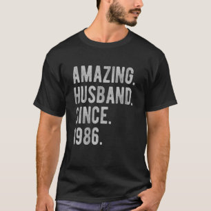 Camiseta 36º Aniversário De Casamento Para Ele Marido Incrí