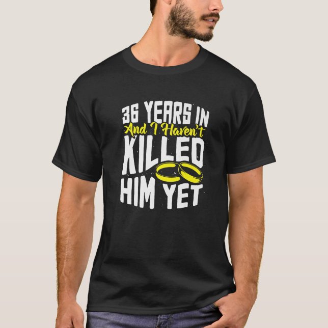 Camiseta 36º Aniversário Engraçado 36 Anos De Casamento (Frente)