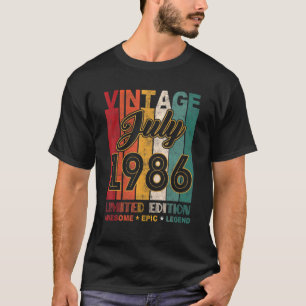 Camiseta 36º Aniversário Vintage julho de 1986