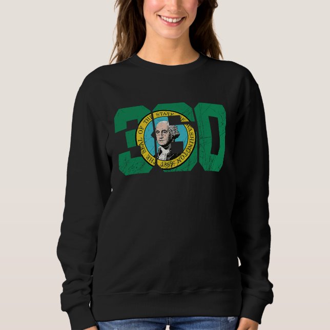 Camiseta 360 Area Code Flag of Washington State Seattle Oly (Frente)