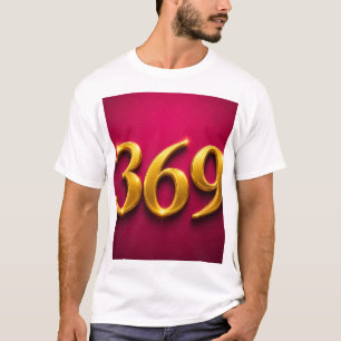 Camiseta 369 Números de Manifestação de Luxo Dourado