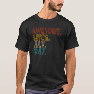 Camiseta 36.º Aniversário Impressionante Desde julho de 198