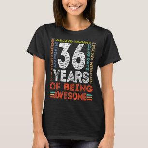 Camiseta 36. º aniversário incrível 36 anos retrô-retrato 4