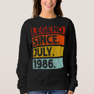 Camiseta 36.a Legenda de aniversário desde julho de 1986 36
