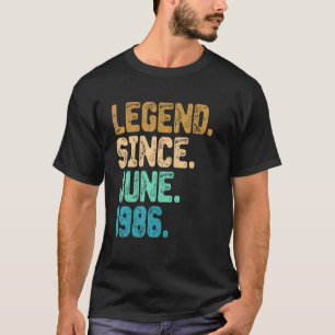 Camiseta 36 anos de idade de legenda desde junho de 1986 36