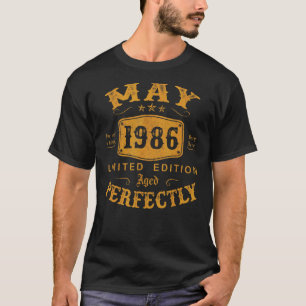 Camiseta 36 anos de maio de 1986 36.o aniversário