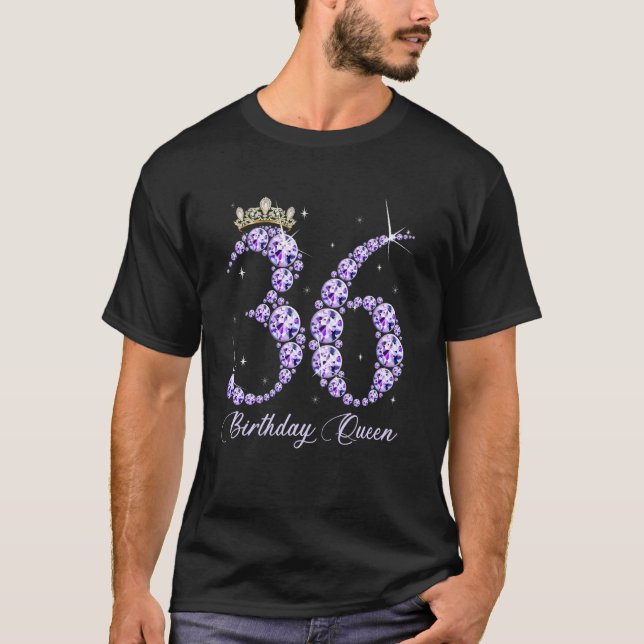 Camiseta 36 anos é o meu 36.º aniversário Rainha Diamond He (Frente)