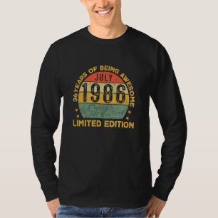 Camiseta 36 anos Julho de 1986 36º Aniversário