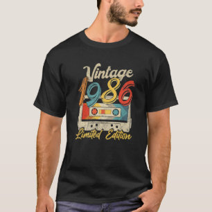 Camiseta 36 Anos Vintage 1986 Cassette Tape Retro 36Th