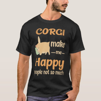Camiseta 36 Corgi Me Faz Feliz Pessoas Não Tanto Corgi