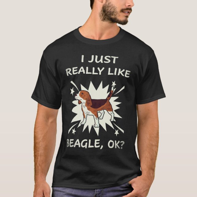 Camiseta 36 Eu Apenas Gosto Muito de Beagle (Frente)