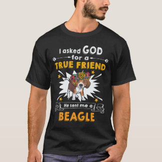 Camiseta 36 Perguntou a Deus - Amigo Verdadeiro - Um Beagle