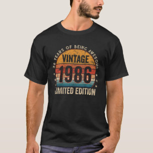 Camiseta 36 Presentes De Aniversário Vintage 1986 36 Anos