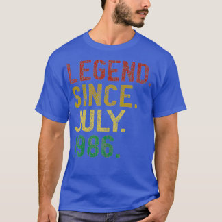 Camiseta 36th Birthday Legend Since July 1986 Distressed 36