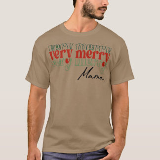 Camiseta 36Xo Muito Feliz Mama Natal Vibes Retro Mães Xmas