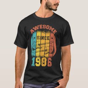 Camiseta 37º Aniversário da Vintage 1986 Retro 37 Anos Guit
