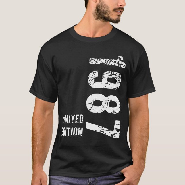 Camiseta 37º Aniversário do Presente 1987 Edição Limitada d (Frente)