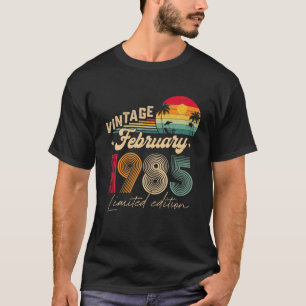 Camiseta 37º Aniversário Gift Men Vintage Fevereiro De 19