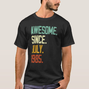Camiseta 37º Aniversário Impressionante Desde Julho De 1985