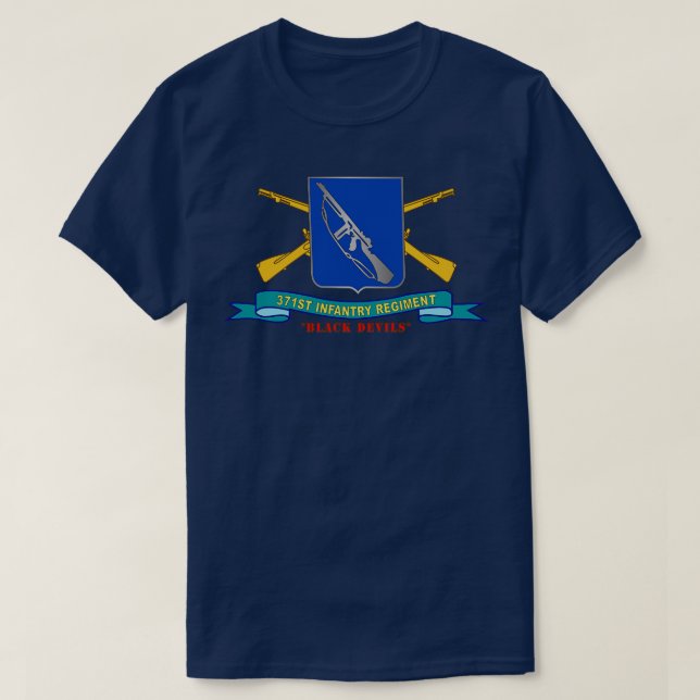 Camiseta 371 Regimento de Infantaria de rua Devils Pretos w (Frente do Design)