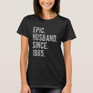 Camiseta 37.º Aniversário De Casamento Para Ele Epic Husban