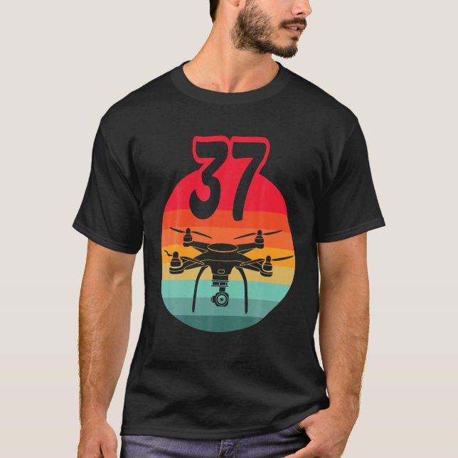 Camiseta 37.º Aniversário I - Drones De Controle Remoto Com (Frente)