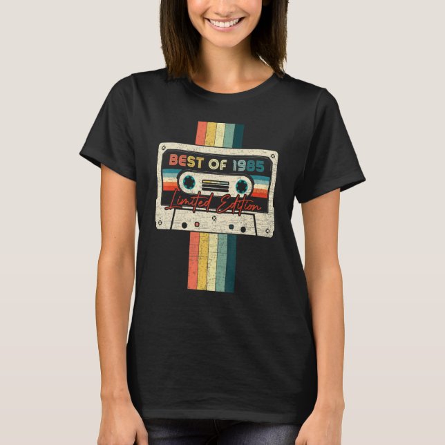 Camiseta 37 Aniversário Melhor De 1985 Cassette Tape Limite (Frente)