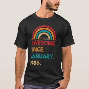 Camiseta 37 anos de idade incrível desde janeiro de 1986 37