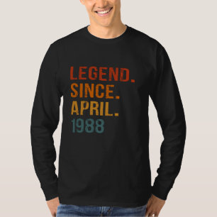 Camiseta 37 anos de lenda desde abril de 1988 37º aniversár