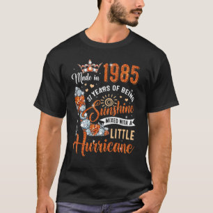 Camiseta 37 Anos Feitos Em 1985, Aniversário Da Rainha Diam
