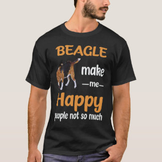 Camiseta 37 Beagle Me Faz Feliz Pessoas Não Tanto Beagle